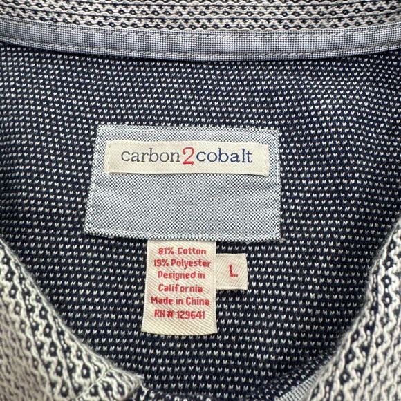 Carbon 2 Cobalt Shirt Mens Large Gray Short Sleeve Button Up Coastal Lounge - Picture 7 of 11